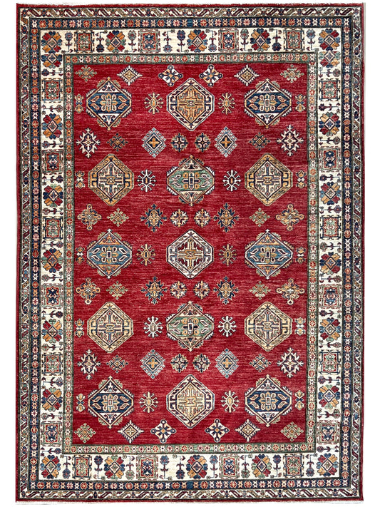 Geometric Kazak 6'2"x8'7" - Wooden Looms Rug Gallery