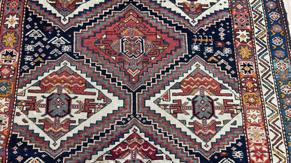 Kurdish Geometric Runner 3'9"x8'1" Area Rug