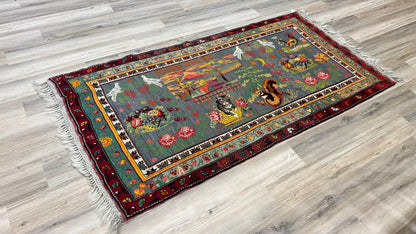 Caucasian Karabakh 3'11'''x7'5" Area Rug