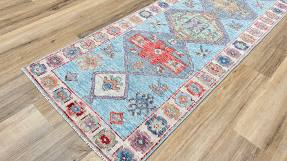 Geometric Oushak Runner 2'6"x8'1" Area Rug