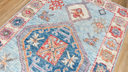 Geometric Oushak Runner 2'6"x8'1" Area Rug