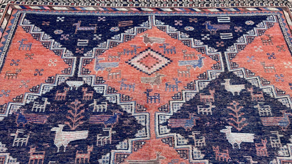 Persian Afshar 5'1"x6'6" Area Rug