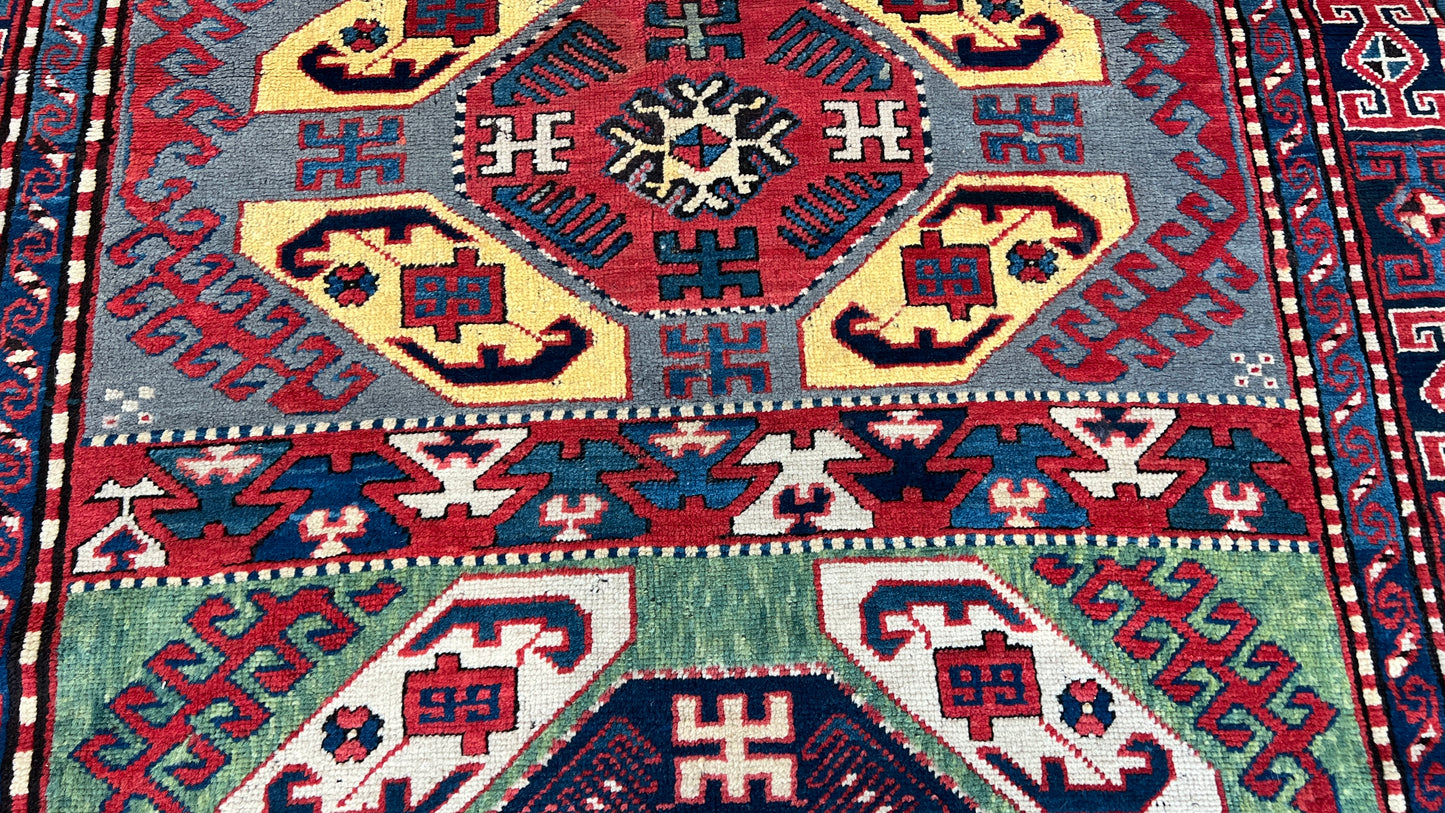 Caucasian Kazak 4'6"x8'6" Area Rug
