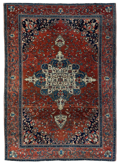 Persian Sarouk Farahan 4'6"x6'5" Area Rug