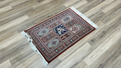 Persian Qum 2'7"x3'10" Area Rug