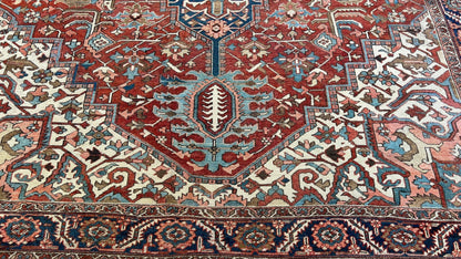 Antique Heriz 10'x12'6" Area Rug