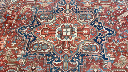 Antique Heriz 10'x12'6" Area Rug