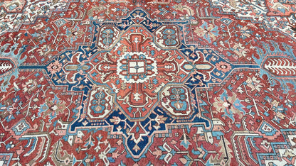 Antique Heriz 10'x12'6" Area Rug
