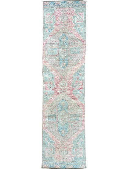 Geometric Oushak Runner 2'7" x 9'11" Area Rug