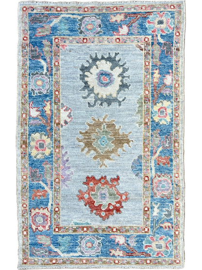 Floral Oushak 2'11"x4'9" Area Rug