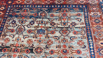 Antique Persian Bijar 4'9"x7'8" Area Rug