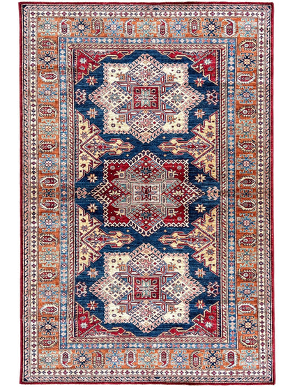 Geometric Kazak 5'10"x9'1" - Wooden Looms Rug Gallery
