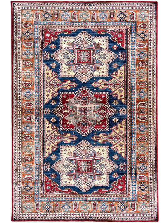 Geometric Kazak 5'10"x9'1" - Wooden Looms Rug Gallery