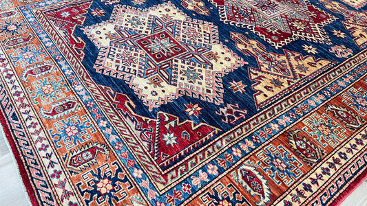 Geometric Kazak 5'10"x9'1" - Wooden Looms Rug Gallery