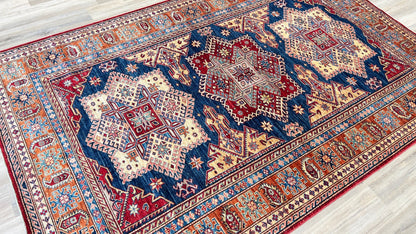 Geometric Kazak 5'10"x9'1" - Wooden Looms Rug Gallery