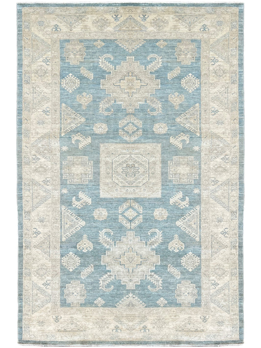 Geometric Kazak 6'2"x8'7" - Wooden Looms Rug Gallery