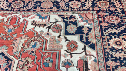 Antique Persian Serapi 9'3"x11'9" Area Rug