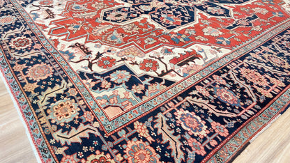 Antique Persian Serapi 9'3"x11'9" Area Rug