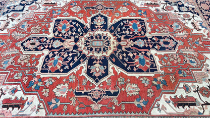 Antique Persian Serapi 9'3"x11'9" Area Rug