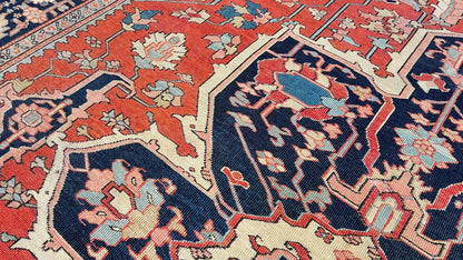 Antique Persian Serapi 9'3"x11'9" Area Rug