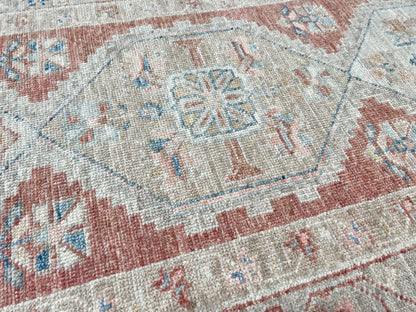 Geometric Oushak Runner 2'7"x8'1" Area Rug