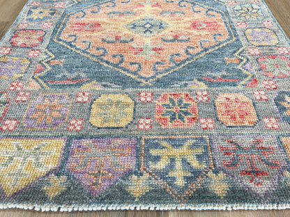 Geometric Oushak Runner 2'5"x8'2" Area Rug