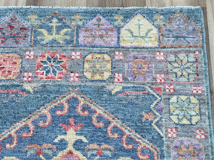Geometric Oushak Runner 2'5"x8'2" Area Rug