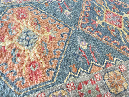 Geometric Oushak Runner 2'5"x8'2" Area Rug