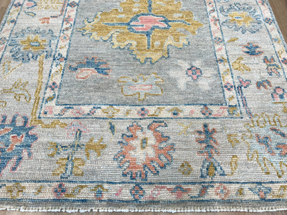 Floral Oushak Runner 2'11"x8'2" Area Rug