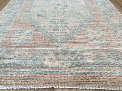 Geometric Oushak Runner 2'11"x11'8" Area Rug
