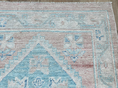 Geometric Oushak Runner 2'11"x11'8" Area Rug