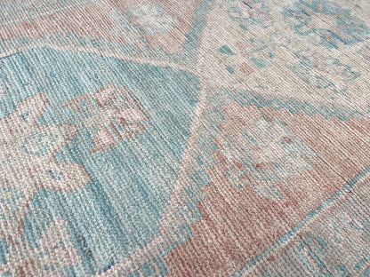 Geometric Oushak Runner 2'11"x11'8" Area Rug