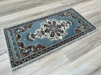 Turkish Vintage 1'9"x 3'4" Area Rug