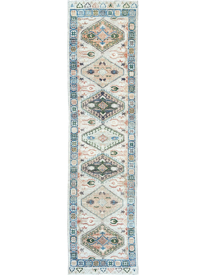 Geometric Oushak Runner 2'7"x10'0" Area Rug