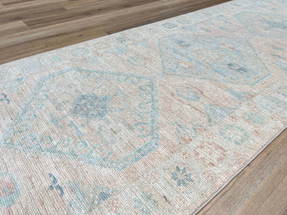 Geometric Oushak Runner 3'0"x14'1" Area Rug