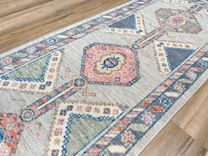 Geometric Oushak Runner 2'6"x14'0" Area Rug