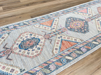 Geometric Oushak Runner 2'6"x14'0" Area Rug