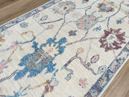 Floral Oushak Runner 2'11"x7'11" Area Rug