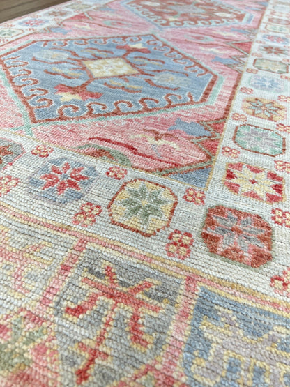 Geometric Oushak Runner 2'8"x12'2" Area Rug