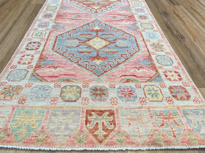 Geometric Oushak Runner 2'8"x12'2" Area Rug