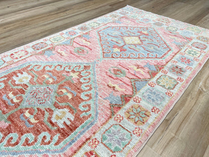 Geometric Oushak Runner 2'8"x12'2" Area Rug