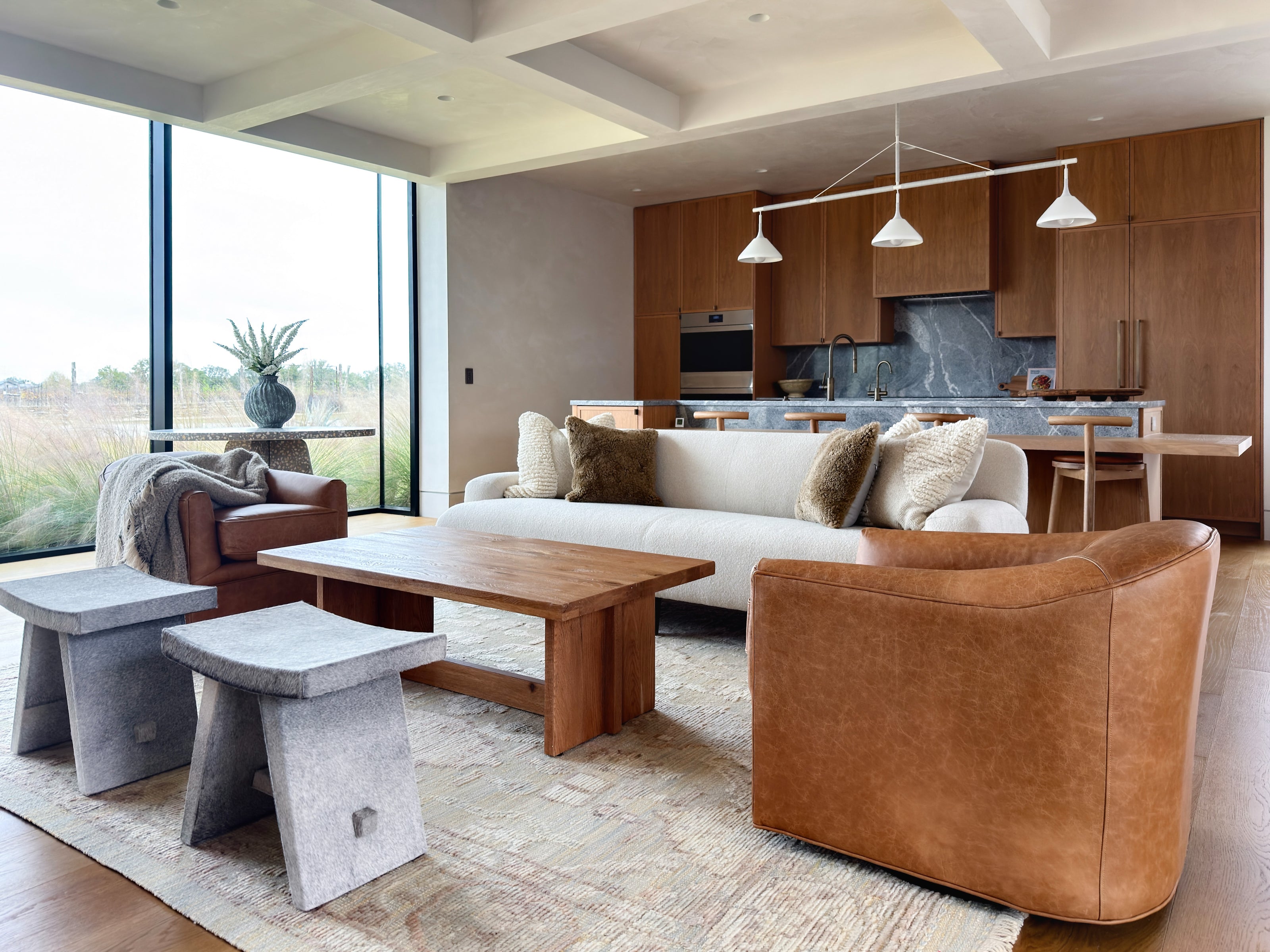 Green Oushak in Living Room